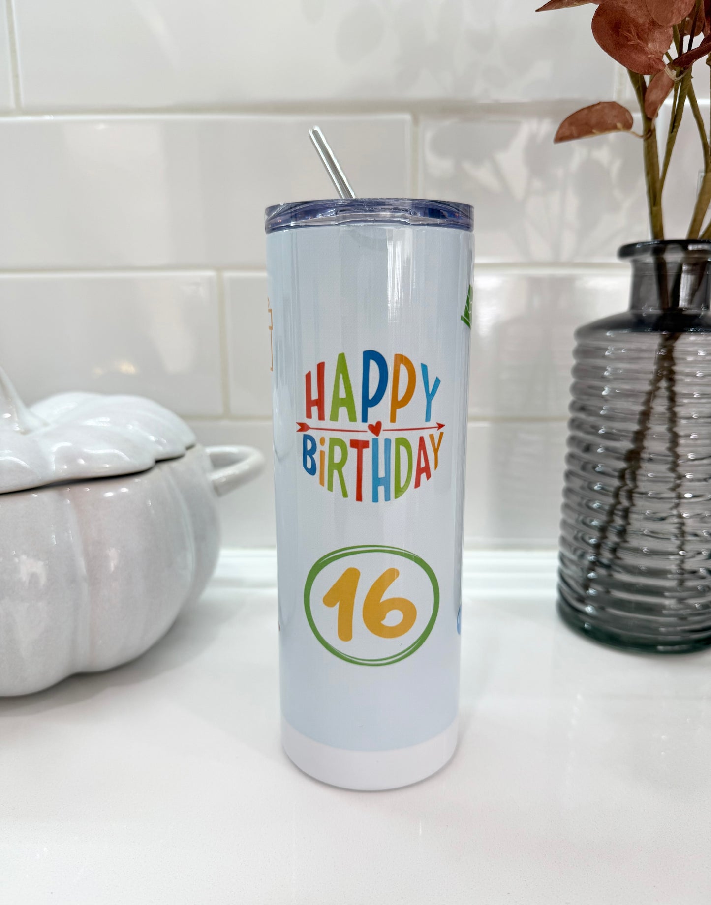 20oz Skinny Birthday Tumbler